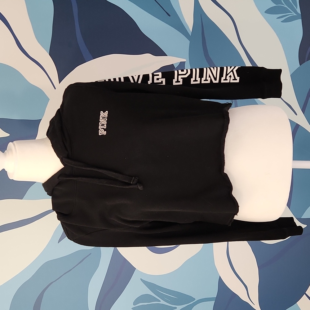 Victoria’s Secret PINK crop top logo hoodie medium